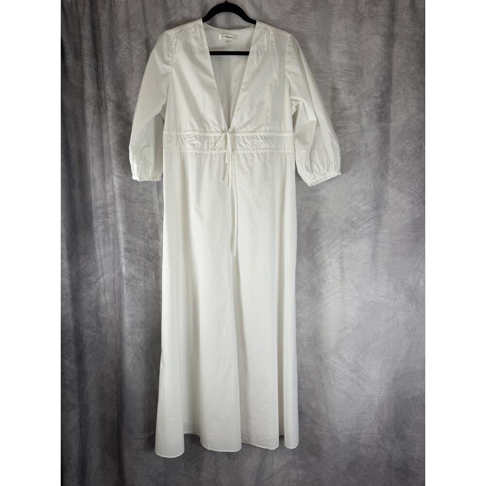 Frame The Clinched Cotton Poplin White Maxi Dress Sz S/P NWT $498 - Picture 2 of 11